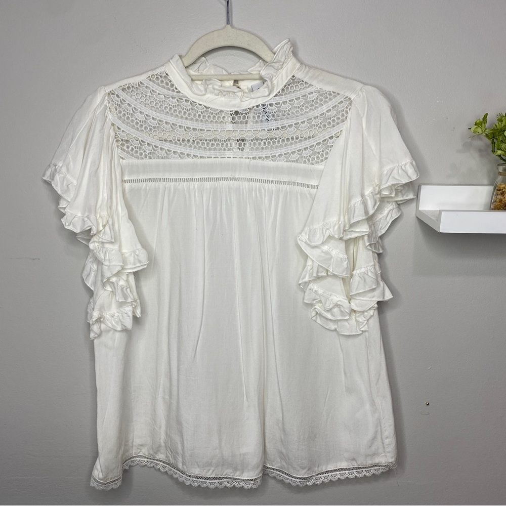 GRACE + KARMA Ruffled Blouse Small - Picture 5 of 8